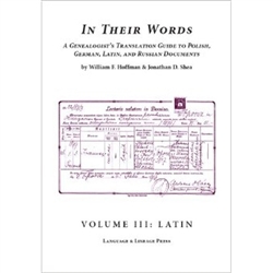 This publication includes: over 100 Latin-language documents and extracts from American and European sources, analyzed and translated. They include extracts from birth, death, and marriage records of various formats; diplomas; parish histories