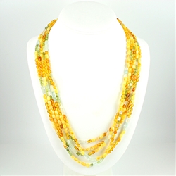 Bozena Przytocka is a designer of artistic amber jewelry based in Gdansk, Poland.   Here is a beautiful example of her ability to blend amber, aquamarine and peridot to create a stunning necklace.