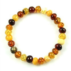 Stretch Multi-Colored Petit Amber Bracelet 7"
