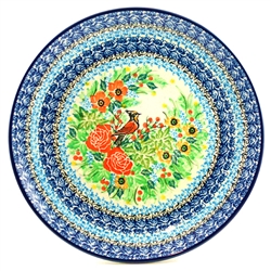 Polish Pottery 10.5" Dinner Plate. Hand made in Poland. Pattern U3738 designed by Maria Starzyk.