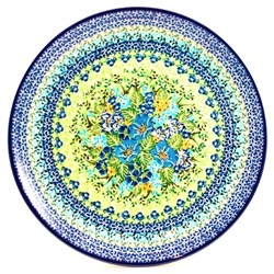 Polish Pottery 10.5" Dinner Plate. Hand made in Poland. Pattern U4567 designed by Maria Starzyk.