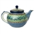 Polish Pottery 40 oz. Teapot. Hand made in Poland. Pattern U151 designed by Maryla Iwicka.