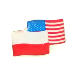 American and Polish Crossed Flag Lapel Pin