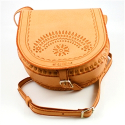 Darling little hand-crafted leather purse with 23" adjustable length shoulder strap, from Zakopane Poland.