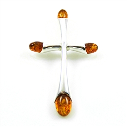 Modern Amber Cross Pendant