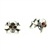 This silver skull and crossbones set have golden eyes of amber.