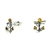 Nicely detailed sterling silver anchor and rope cufflink studded with three pieces of amber.