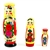 This cute 3 piece nesting doll is from the village of Semyonov, Each of the pieces are brightly painted and cheerfully drawn. The tallest girl is 8 inches tall. The girl doll opens to a girl, then a smaller girl.