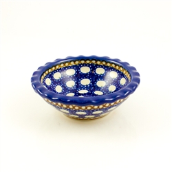 Polish Pottery 3.5" Tart Dish. Hand made in Poland and artist initialed.