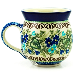 Polish Pottery 6 oz. Bubble Mug. Hand made in Poland. Pattern U2957 designed by Zofia Spychalska.