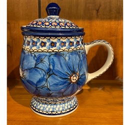 Polish Pottery 8 oz. Herbal Mug And Infuser. Hand made in Poland. Pattern U408 designed by Jacek Chyla.