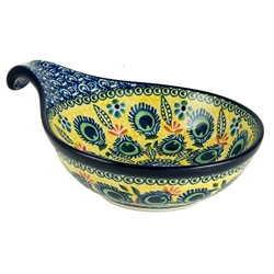 Polish Pottery 7" Condiment Dish. Hand made in Poland. Pattern U2317 designed by Karolina Sliwinska.