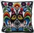 Beautiful stuffed folk design pillow. 100% polyester and made in Poland.  Back side of the pillow is solid black.  Zipper on one side for convenient cleaning.