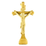 This beautiful hand carved crucifix comes from Zakopane in the Tatra Mountains of southern Poland. The crucifix can be displayed with or without the removable stand.  Ready to hang on a wall or stand on display.