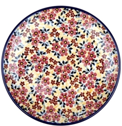 Polish Pottery 10.5" Dinner Plate. Hand made in Poland. Pattern U4774 designed by Teresa Liana.