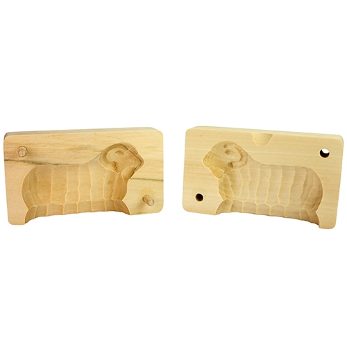 Polish Art Center - Hand Carved Wooden Butter Mold - Ram, Size: Medium