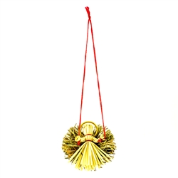 Straw Ornament - Manger in Natural Walnut Shell