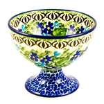 Unikat Polish Pottery Stoneware Pedestal Dessert Bowl 4 in. U2957