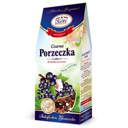 Another delightful and all-natural Polish loose tea made from the fruits of Blackcurrant fruit (20%), Hibiscus Flowers, Chokeberry, Rowan, Elderberry, Flavor, Blackcurrant leaf. Text in Polish, English and French.