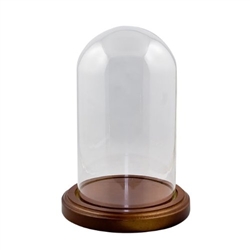 Perfect display case for goose size eggs or dolls up tp 5" tall. Glass dome is 7" H x 4"W - 18cm x 10cm and the wood base is 5" -12.5cm in diameter.
Total height is 7.5" - 19cm