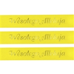 Also use as embellishments on Scrapbooking pages! 5/8" Ribbon Translation: HAPPY EASTER Ribbon is hot stamped on one side