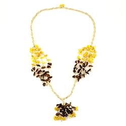 This beautiful amber necklace showcases a variety of amber shades. The beauty of this necklace will last a lifetime. Knotted between each bead.