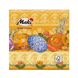 Cocktail Napkins - Polish Easter Pisanki - Orange