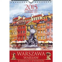 This beautiful small format spiral bound wall calendar features the works of Polish artist Katarzyna Tomala. 15 scenes from the city of Warsaw in watercolours. Includes all Polish holidays and names days in Polish. European layout (Monday is the first day