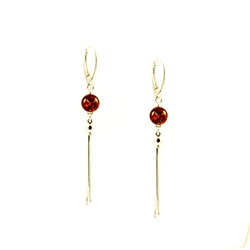 Silver Stream Honey Amber Earrings. Stylish and unique.