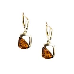 Cognac Amber Designer Earrings