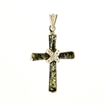 Green Amber Cross Pendant