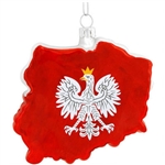 Double Sided Map Of Poland Glass Ornament