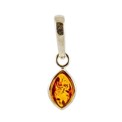 Mini Oval Amber Pendant - Honey