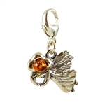 Amber and Silver Angel Charm