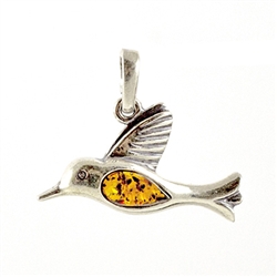 Humming Bird Amber Pendant