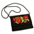 Hand embroidered clutch purse made from velvet. Fully lined. Extra long strap (extends to 25"). Snap closure. Made in Lowicz, Poland. Flower colors and design vary slightly from purse to purse.