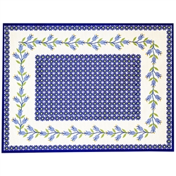 Large Polish cloth placemat featuring Polish stoneware colors and floral design. This material is 100% polyester.. Made in Poland.
See product code 9818199 for matching tablecloth.