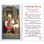 A Marriage Blessing - Holy Card.  Plastic Coated. Picture is on the front, text is on the back of the card.