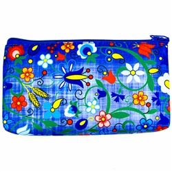 Darling little purse decorated with a Polish mountain floral design. 100% polyester and plastic lined. Made in Poland.