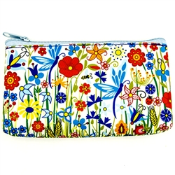 Small Zippered Sachet Purse - Kashub Dragonfly Meadow