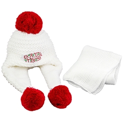 Warm Polish winter bonnet and scarf set. Easy care acrylic knit fabric. Polyester lining. One size fits most . Made in Poland.