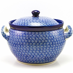 Polish Pottery 1.5 qt. Tureen. Hand made in Poland and artist initialed.