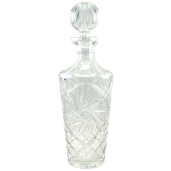 This is genuine Polish hand-cut leaded crystal decanter with matching crystal stopper.  Beautiful starburst cut is a classical pattern found in traditional Polish crystal.