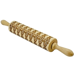This wooden rolling pin is engraved with a beautiful polish folk pattern. It embosses perfectly your cookies, pies, fondant with folky flowers. What an original way to decorate your pastries. The roller is perfect to use with clay, you can use it to give