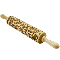 This wooden rolling pin is engraved with a beautiful polish folk pattern. It embosses perfectly your cookies, pies, fondant with folky flowers. What an original way to decorate your pastries.  The roller is perfect to use with clay, you can use it to give