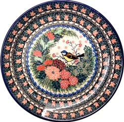 Polish Pottery 10.5" Dinner Plate. Hand made in Poland. Pattern U3269 designed by Teresa Liana.