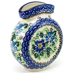 Polish Pottery 4.5" Mini Vase. Hand made in Poland. Pattern U1810 designed by Danuta Skiba.