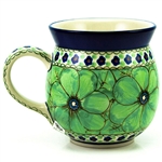 Polish Pottery 16 oz. Bubble Mug. Hand made in Poland. Pattern U408a designed by Jacek Chyla.