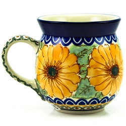 Polish Pottery 16 oz. Bubble Mug. Hand made in Poland. Pattern U740 designed by Lucyna Lenkiewicz.