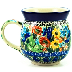 Polish Pottery 11 oz. Bubble Mug. Hand made in Poland. Pattern U4010 designed by Teresa Liana.